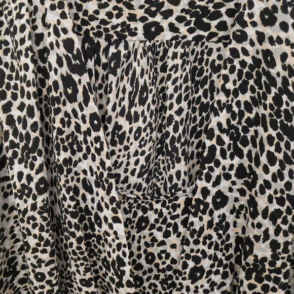 CT234 BCBGMAXAZRIA ANIMAL PRINT LONG SLEEVE BLOUSE SM - Picture 5 of 5